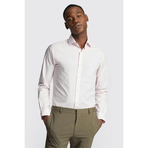 Limehaus Slim Fit Poplin Single Cuff Cutaway Collar Shirt