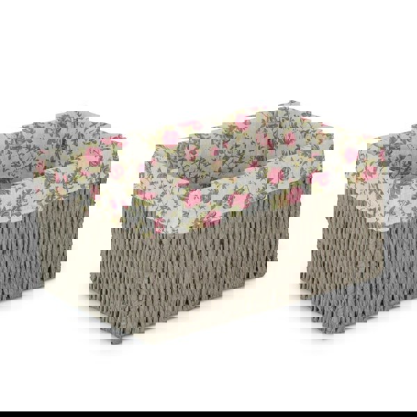 Garden Rose Paper Rope Storage Basket with Garden Rose Cotton Lining