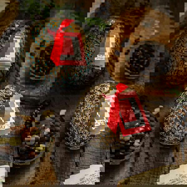 Large Handmade Bonbonnière filled with Dark Chocolate Coated Ginger, Palm Oil Free, 260g