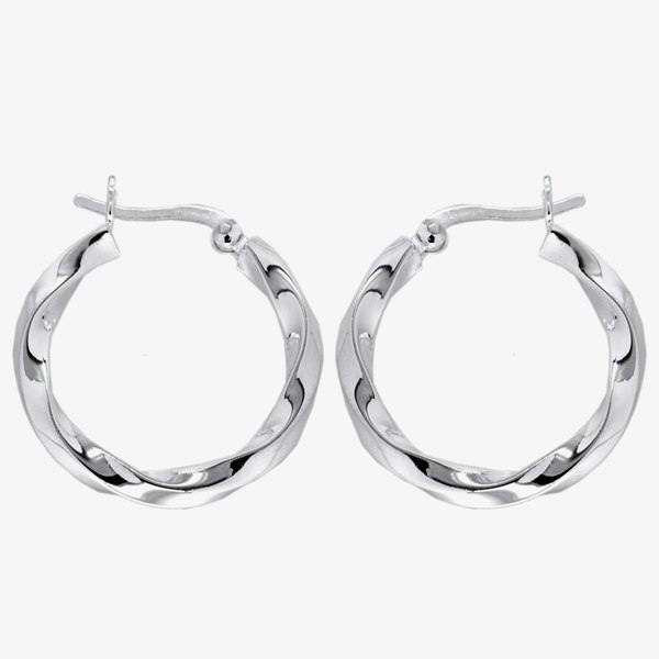 T. H. Baker Sterling Silver Twist Creole Earrings 8.53.4259