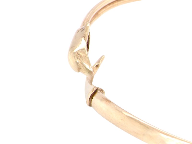 9 carat gold dolphin bangle