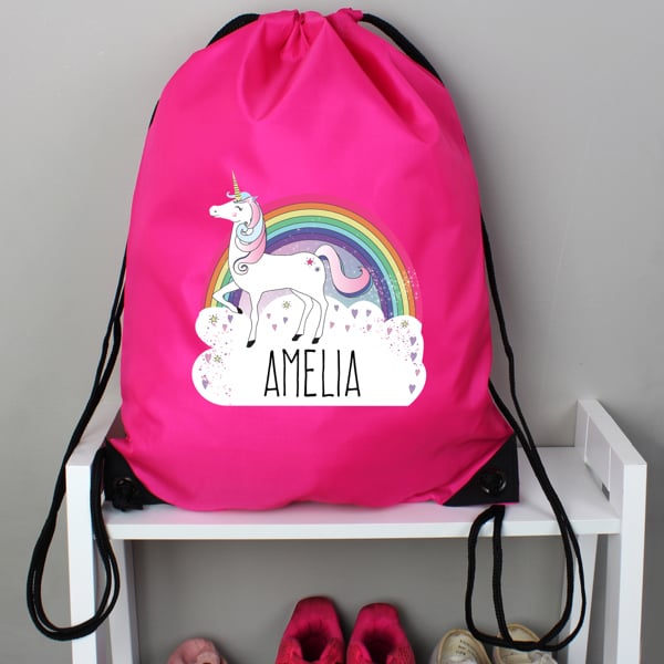Personalised Memento Company Personalised Unicorn Pink Kit Bag