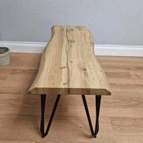 Kosy Koala Wooden Bench With Metal Hairpin Legs for Dining Room, Work, or Study