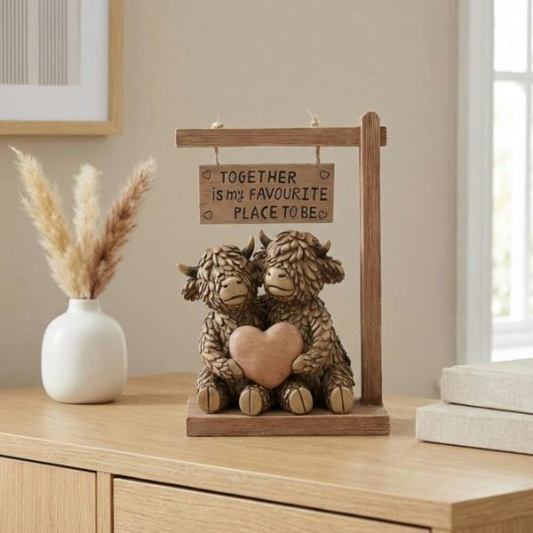 Garden Greatness Hughie Highland Cow Together Ornament