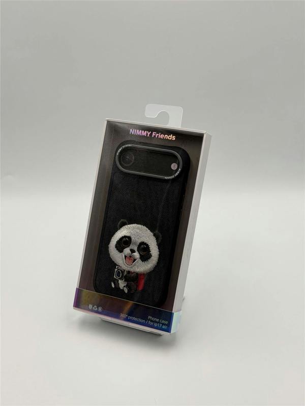 Nimmy Friends Nimmy Big Eye Cute Pet Travel Panda Case with MagSafe for iPhone 17 Air 6.5" Black Grey - N-XDY-IP17-AIR-06-A