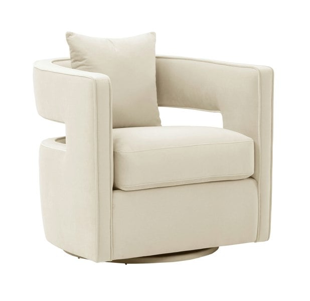 Furniture Edit Kennedy Cream Swivel Occasional Accent Chair