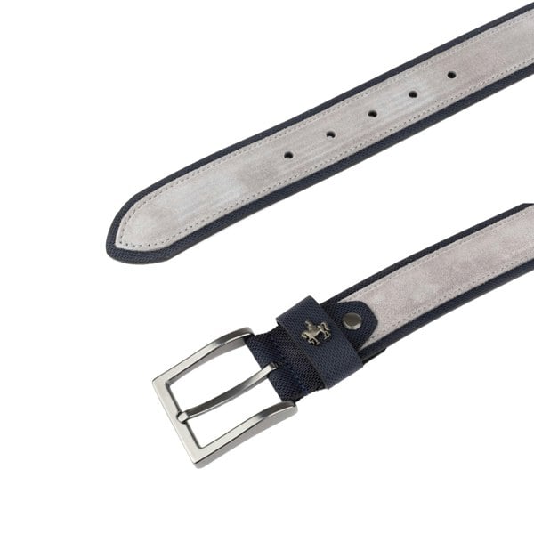 Embassy London Victor - Navy Suede & Light Grey - Men's Italian leather belt