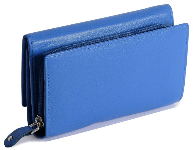 SADDLER PAULA Handmade Leather Trifold Purse – RFID Protected | 8 Card Slots, ID Window & Rear Zip Pocket | Gift Boxed