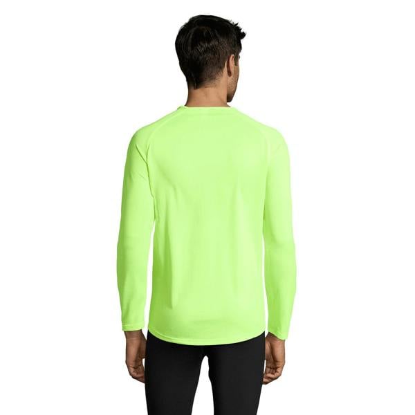 SOLS Mens Sporty Long Sleeve Performance T-Shirt - Neon Green
