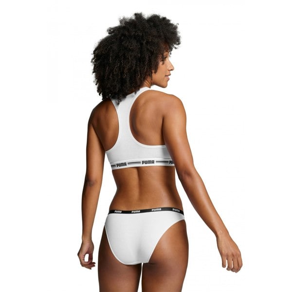 Puma 2-Pack Classic Logo Low-Rise Bikini Briefs, White