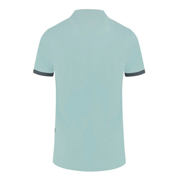 Aquascutum Branded Collar Polo Shirt - Light Blue