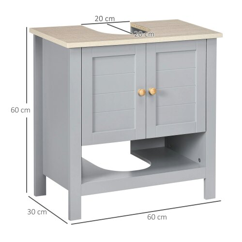 Wyld Haus Rola Grey Under Sink Vanity Storage Cabinet With Adjustable Internal Shelving