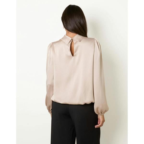 Blue Vanilla Satin Cowlneck Pullover