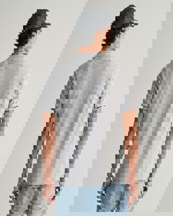 GANT Mens Short Sleeve Tipping Pique Polo - 93 Grey Melange