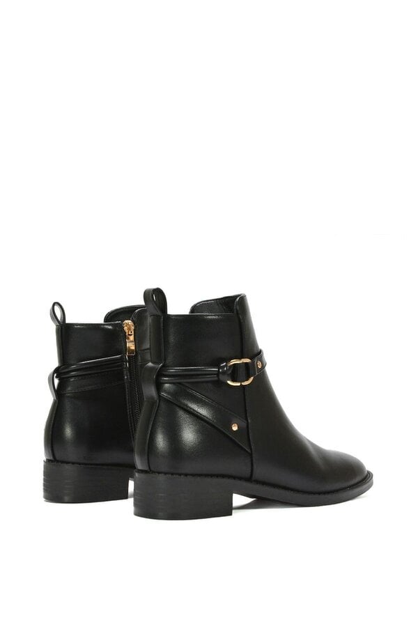 XY LONDON Ankle Boots Buckle Strap Low Heel Chelsea