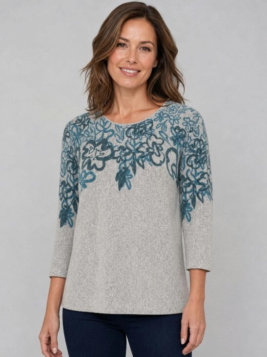 TIGI Floral Border Print Top.
