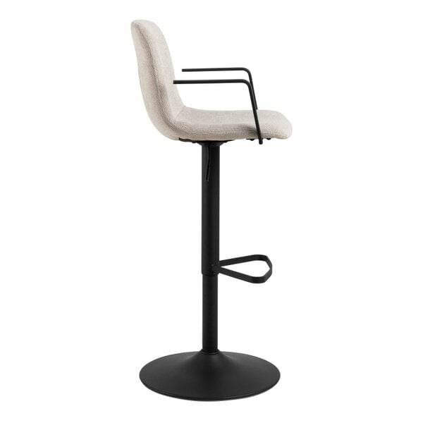 Wyld Haus Set of 2 Bamako Swivel Beige Chenille Bar Stool Adjustable Height