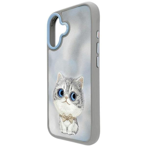 Nimmy Friends Nimmy Big Eye Cute Pet Silver Shaded Cat Case with MagSafe for iPhone 17 6.3" Grey Blue - N-XDY-IP17-023