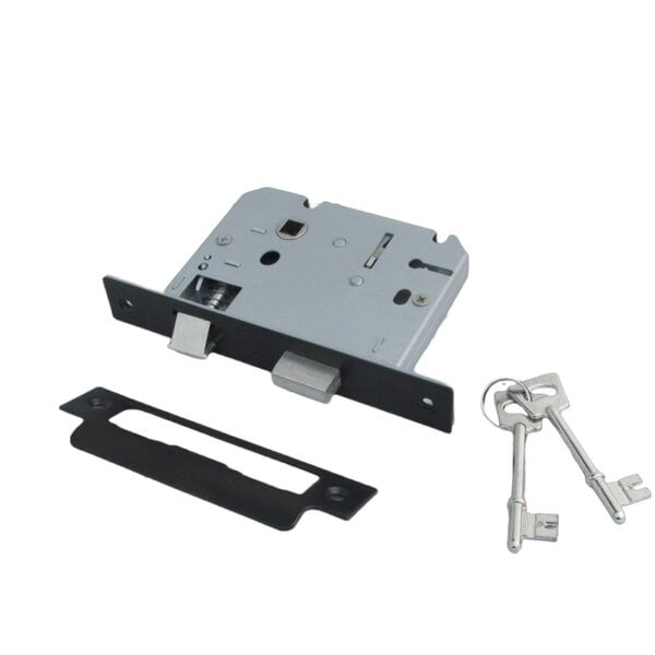 EDH Door Hardware Matt Black Victorian Scroll Door Handles – Handle Only, Handle + Lock or Lock Only – 150mm x 43mm