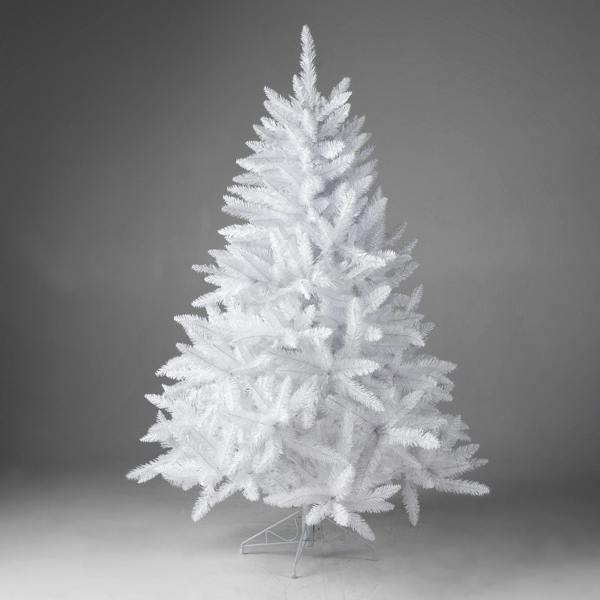 4ft to 12ft White Imperial Pine Artificial Christmas Trees with Hinged Branches and Metal Stand image 1