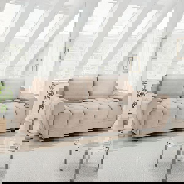 Furnishings For Less Zura Plush Velvet Large 3 Seater Sofa | Cream, Grey or Mocha