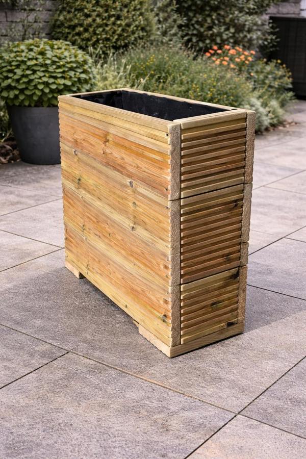 3 Tier Lined Decking Trough Planter 20cm wide x 47cm high