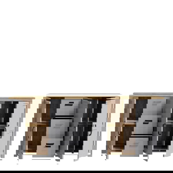 Furniture To Go Bohol Large Sideboard in Riviera Oak/Grey Oak