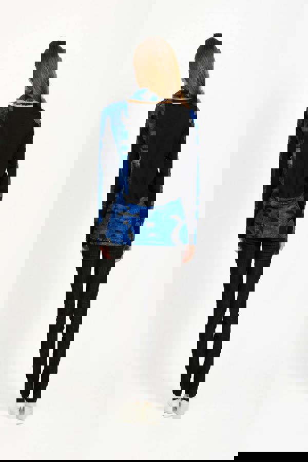 Mudflower Textured Bordered Top with Scarf