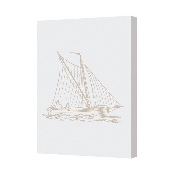 Benjamin Tate Design Sailboat On Calm Sea Canvas Wall Art Print For Coastal Home Decor