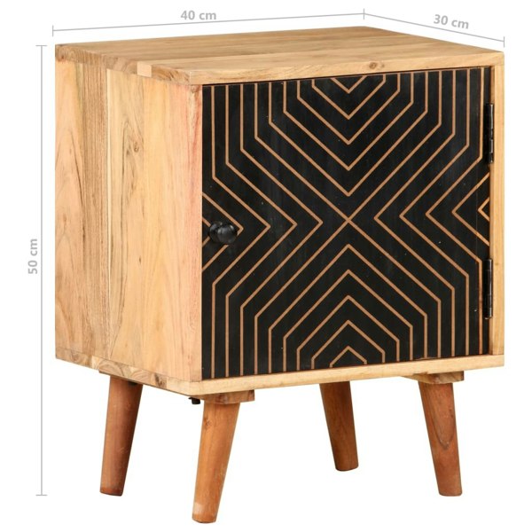 Berkfield Bedside Cabinet 40x30x50 cm Solid Acacia Wood