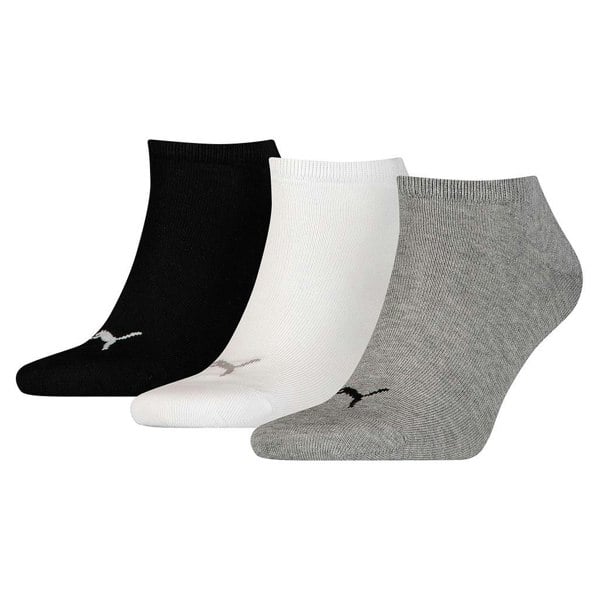 Puma Unisex Adult Invisible Socks (Pack of 3) - Grey/White/Black