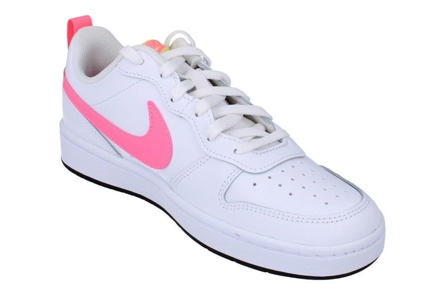 Nike Court Borough Low 2 GS Trainers Bq5448  108 - White Sunset Pulse Light Zitron 108 - Photo 3