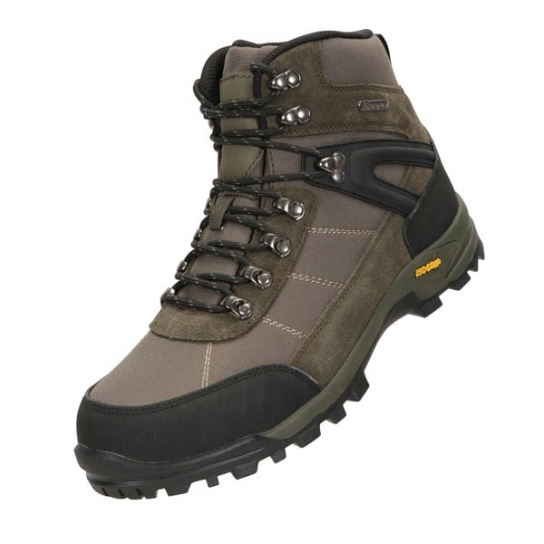 Mountain Warehouse Men's Storm Extreme Suede Waterproof Hiking Boots - Khaki Green