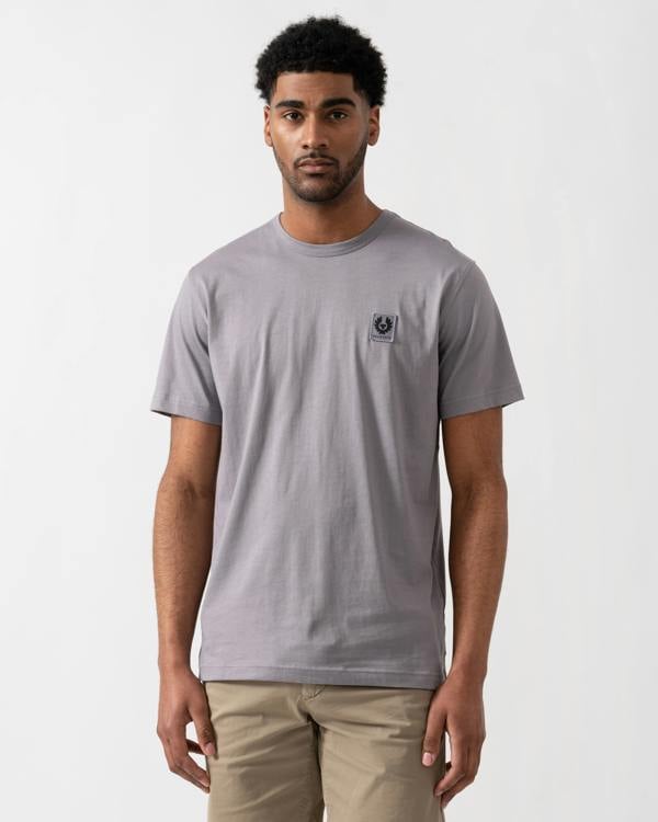Belstaff Short Sleeved Mens Logo Patch T-Shirt - Faded Indigo