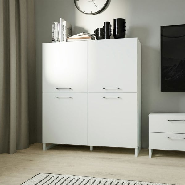 Furniture To Go Sali 4 Door Highboard in Light Grey