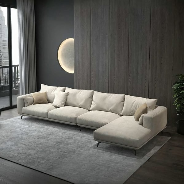 NR23 Four Seater Corner Sofa, Leathaire-Weilai Concept-Weilai Concept