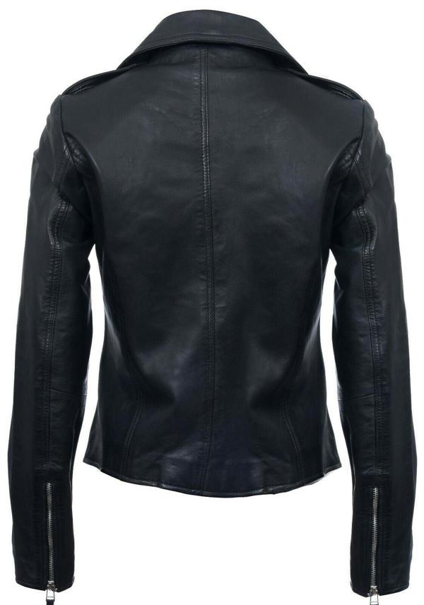 Infinity Leather Womens Black Leather Biker Jacket-Tamale