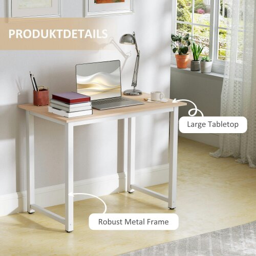 Wyld Haus Raha 100cm White Metal Frame Writing Desk