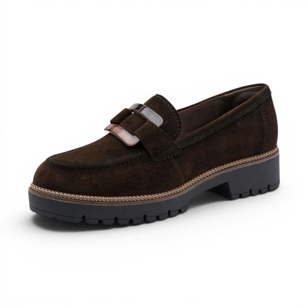 Tamaris Women's Brown Suede Leather Loafer Casual Shoes - 24722-43