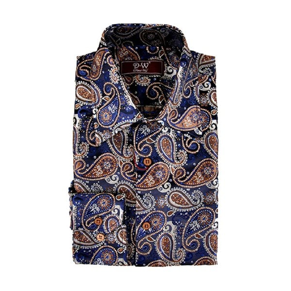 Kensington Paisley Jacquard Shirt – Brown
