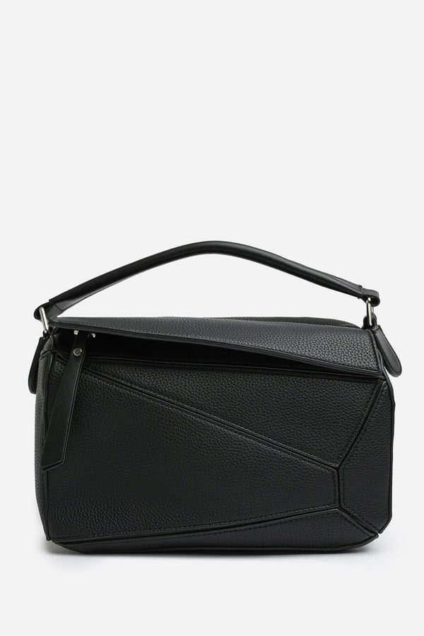 Where's That From Abrazo Geometric Top Handle Bag in Black
