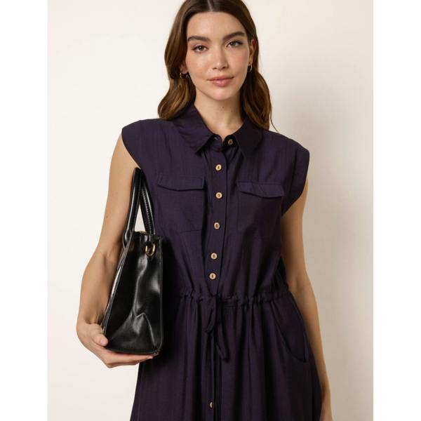 Blue Vanilla Utility Tie Waist Dress
