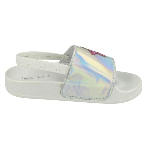 Spot On Girls Spot On Slingback Sliders With Glitter Star Design H0310