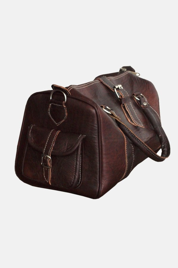 Berber Leather The Rabat Bowling Bag in Brown