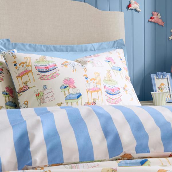 Cath Kidston Hackney Dogs Reversible Duvet Cover Set Blue