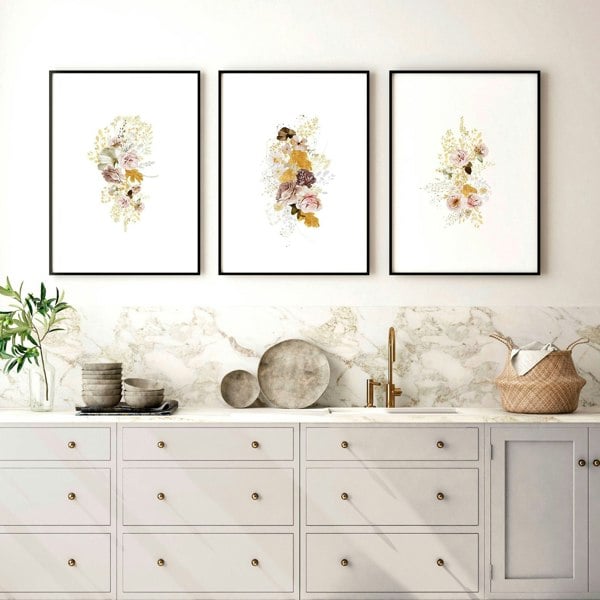 Prints for kitchen wall | set of 3 framed wall art