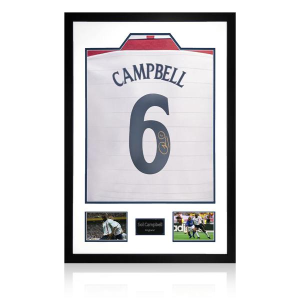 Sol Campbell Signed England Shirt Premium Frame
