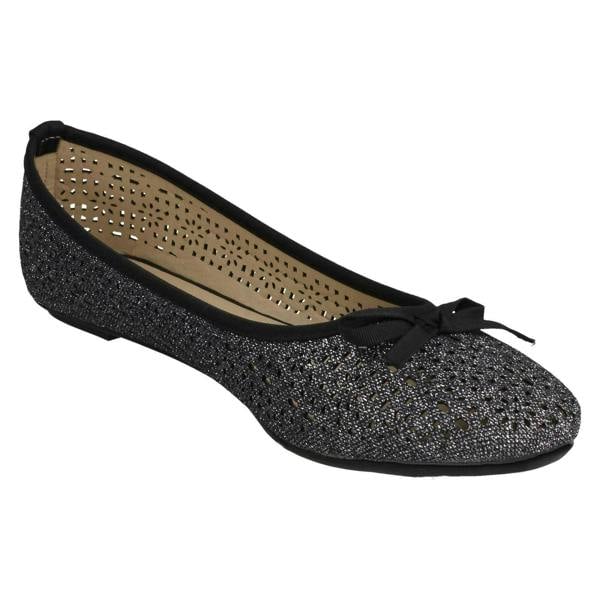 Spot On Ladies Spot On Punched Design Ballerinas F80376
