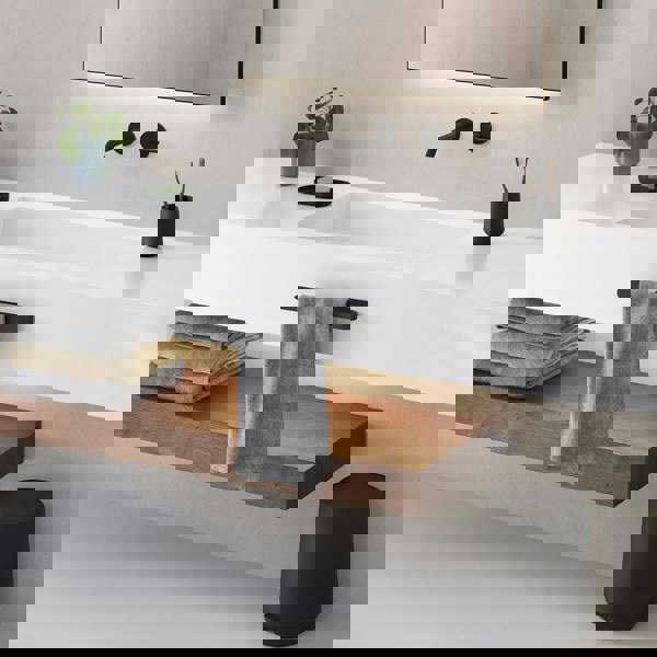 BESLAGSBODEN Black Stainless Steel 35cm Towel Rail Self Adhesive Bathroom Wall Mounted