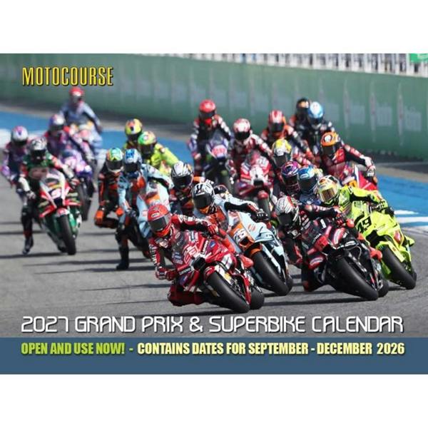 Motocourse A3 Calendar 2027, Wall Calendars, Month To View, Sports, Gift